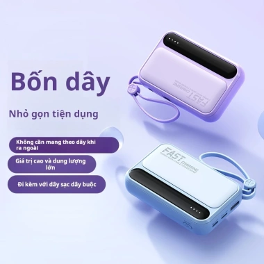 Pin dự phòng DX242 20.000mAh 4 cáp đồng thời sạc, hiển thị màn hình nhẹ cho Android iPhone – 178.000 VND 2 Pin dự phòng DX242 20.000mAh 4 cáp đồng thời sạc, hiển thị màn hình nhẹ cho Android iPhone – 178.000 VND 2