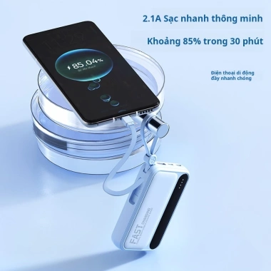 Pin dự phòng DX242 20.000mAh 4 cáp đồng thời sạc, hiển thị màn hình nhẹ cho Android iPhone – 178.000 VND