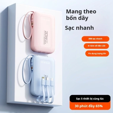 Pin dự phòng DX469 20.000mAh 4 màu - Nhỏ gọn, hiển thị pin, tương thích Android và iPhone - Giá chỉ 118.000₫
