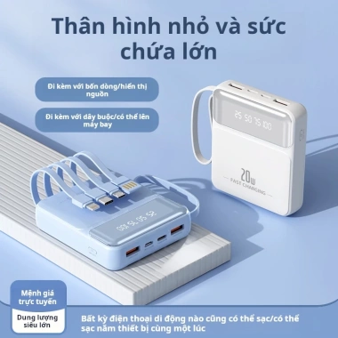 Pin dự phòng DX70 20.000mAh 4 sắc thái, hiển thị % sạc, sạc đồng thời 5 thiết bị Android iPhone, mini gọn - 138.000đ 7
