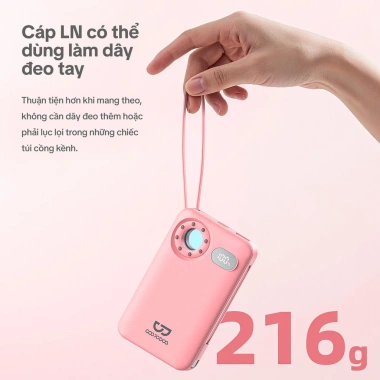 Pin dự phòng GOOJODOQ 10.000mAh có dây - Phát hiện camera, di động, sạc Type-C 9