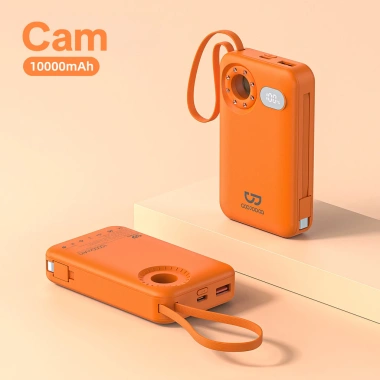 Pin dự phòng GOOJODOQ 10.000mAh có dây - Phát hiện camera, di động, sạc Type-C 10