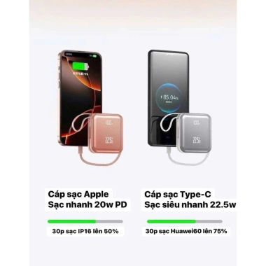 Pin dự phòng Hoco chính hãng CCC 20.000mAh sạc cực nhanh - Giá chỉ 339.000 VND