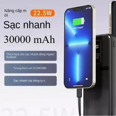 Pin dự phòng Mega-Power 30.000mAh sạc nhanh 22.5W và cáp đôi - Bền du lịch, giảm 139k 6