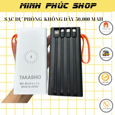 Pin dự phòng TAKASHIO SDP 50.000mAh 2.024 tích hợp dải LED không dây - Giá 195.020 VND