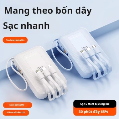 Pin DX469 20.000mAh đa màu sắc hiển thị điện lượng, tương thích Android iPhone, chỉ 118.000₫