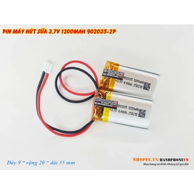 Pin Li-Po 3.7V 902.035-2P 1.200mAh Dày 9mm cho Máy Hút Sữa & Loa Bluetooth - Giá chỉ 95.000₫