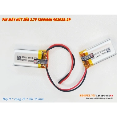 Pin Li-Po 3.7V 902.035-2P 1.200mAh Dày 9mm cho Máy Hút Sữa & Loa Bluetooth - Giá chỉ 95.000₫