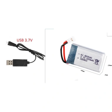 Pin máy bay điều khiển 3.7V 600mAh dung lượng cao, có mạch bảo vệ - chỉ 55.000đ