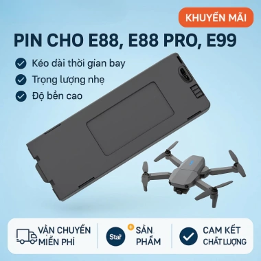 Pin máy bay Flycam 3.7V 1.800mAh cho drone E88 E88Pro E99 E99Pro - Giá 15.000đ Pin máy bay Flycam 3.7V 1.800mAh cho drone E88 E88Pro E99 E99Pro - Giá 15.000đ