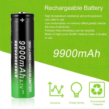 Pin sạc 18.650 9.900mAh 3.7V Li-ion - Dung cho quat dien, den pin, Gia uu dai 107.625 VND