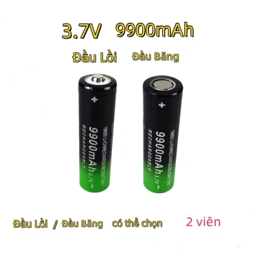 Pin sạc 18.650 9.900mAh 3.7V Li-ion - Dung cho quat dien, den pin, Gia uu dai 107.625 VND