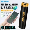 Pin Sạc 21.770 5.000mAh cho Đèn Pin LED Beston, Sạc 2 Chiều USB‑C Tiện Lợi - Giá 195.000₫