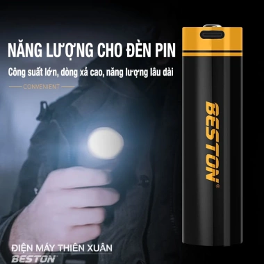 Pin Sac 21.770 5.000mAh cho Đèn pin LED công suất cao Beston xả lớn dự phòng xe điện - Xám 139k giảm giá 6