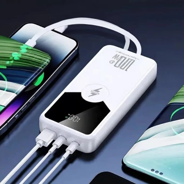 Pin sạc 30.000mAh & 20.000mAh Xanh 100W, dung lượng lớn, tích hợp dây cáp, phụ kiện điện thoại, giảm giá 18.9k 4