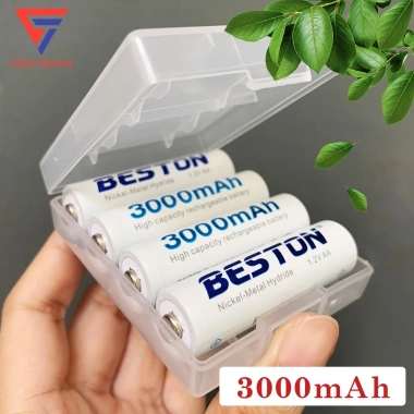 Pin Sạc AA AAA Beston 3.000mAh 1.2V chính hãng - Bộ 4 viên kèm hộp, giá 34.000₫