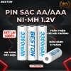Pin Sạc AA AAA Beston 3.300mAh - Dùng cho Micro, Đồng Hồ, Đồ Chơi - 39.000₫