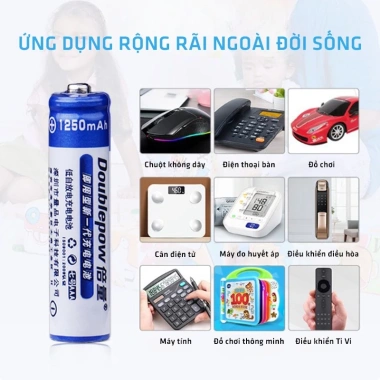 Pin sạc AAA 1.250mAh Doublepow - Dung lượng cao, sạc lại 1.200 lần an toàn, chính hãng