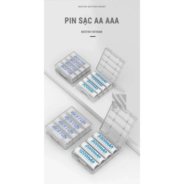 Pin sạc AAA Beston 1.300mAh 4 viên - Dùng cho remote TV, đồ chơi, đồng hồ - Giá 89.000₫ 4