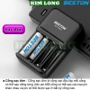 Pin sạc BESTON BST-C9.012 AA 3.300mAh + AAA 1.300mAh 1.2V - Giá ưu đãi 59.000 VND 5