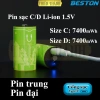 Pin sạc BESTON Li-ion 1.5V size D 6.000-7.400mWh, size C 3.500-7.400mWh - Giá chỉ 128.000₫