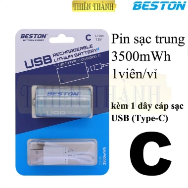 Pin sạc BESTON Li-ion 1.5V size D 6.000-7.400mWh, size C 3.500-7.400mWh - Giá chỉ 128.000₫