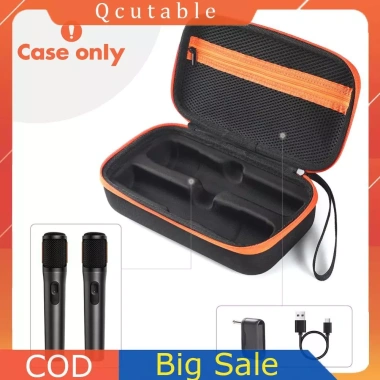 Pin Sạc Cầm Tay Mic Du Lịch, Túi Đựng Chống Thấm EVA, Vỏ Cứng, 2 Khe Cắm cho JBL PartyBox Mic – Không Dây 2