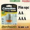 Pin sạc Camelion AA 2.700mAh, AA 2.500mAh, AAA 1.100mAh 1.2V Ni‑MH - Giá chỉ 88.000₫