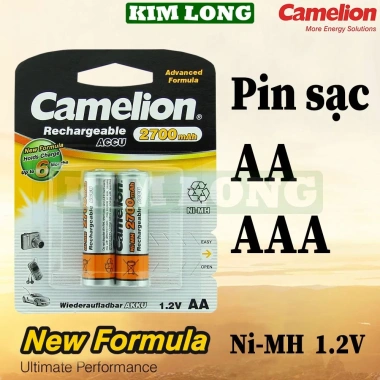 Pin sạc Camelion AA 2.700mAh, AA 2.500mAh, AAA 1.100mAh 1.2V Ni‑MH - Giá chỉ 88.000₫