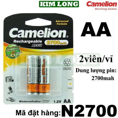Pin sạc Camelion AA 2.700mAh, AA 2.500mAh, AAA 1.100mAh 1.2V Ni‑MH - Giá chỉ 88.000₫