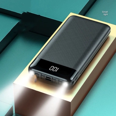 Pin sạc dự phòng 10.000mAh 5 trong 1 - 4 dây sạc, USB, đèn pin, 122.550 VND