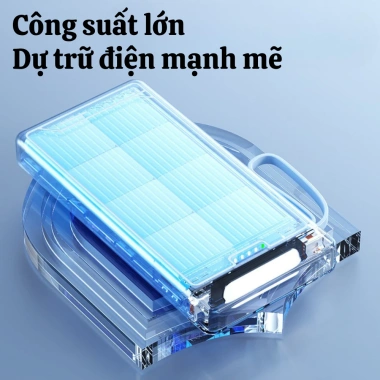 Pin Sạc Dự Phòng 10.000mAh Có Quà Tặng 4 Dây Sạc Nhanh, Màn Hình LED Đèn Pin