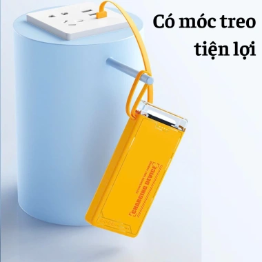Pin Sạc Dự Phòng 10.000mAh Có Quà Tặng 4 Dây Sạc Nhanh, Màn Hình LED Đèn Pin