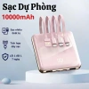 Pin sạc dự phòng 10.000mAh - Sạc nhanh, dung lượng cao, 4 dây sạc đa năng, có quà tặng