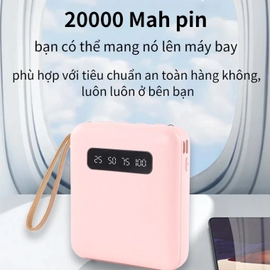 Pin sạc dự phòng 20.000mAh nhỏ gọn cầm tay, màn hình kỹ thuật số tráng gương - 118.666 VND 5