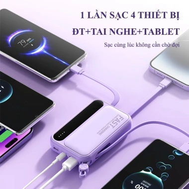 Pin sạc dự phòng 20.000mAh sạc nhanh mini, dung lượng lớn, kèm R08, dây sạc chỉ 249.000đ 4
