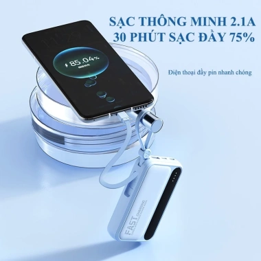 Pin sạc dự phòng 20.000mAh sạc nhanh mini, dung lượng lớn, kèm R08, dây sạc chỉ 249.000đ 5