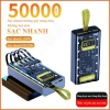 Pin sạc dự phòng 30.000-50.000mAh trong suốt PD120W/20W, 4 dây sạc đèn LED PLMALL