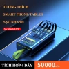 Pin sạc dự phòng 30.000-50.000mAh trong suốt PD120W/20W, 4 dây sạc đèn LED PLMALL 9