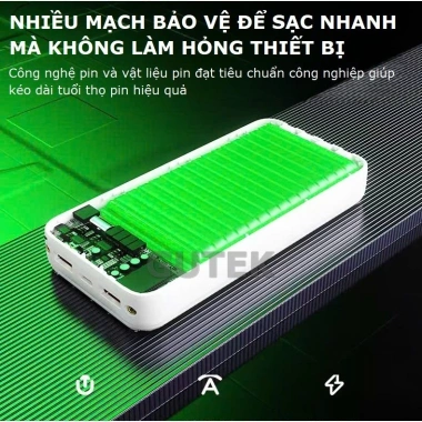Pin sạc dự phòng 30.000mAh Gutek GT239 - Sạc nhanh 22.5W tích hợp dây cáp, 269.000₫