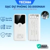 Pin sạc dự phòng 30.000mAh Gutek GT239: Sạc nhanh 22.5W/120W, dây cắm điện thoại, 269.000₫