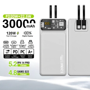 Pin sạc dự phòng 30.000mAh sạc nhanh 22.5W kèm dây 2 - Dung lượng lớn, giá tốt