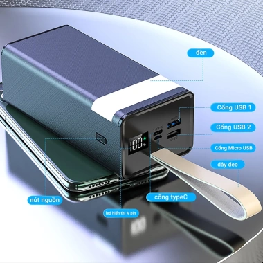 Pin sạc dự phòng 50.000/40.000mAh sạc nhanh 65W LED - Giá ưu đãi 475.000₫