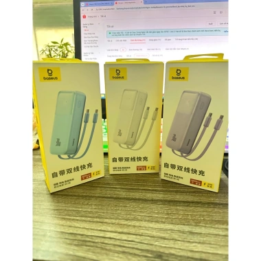 Pin sạc dự phòng Baseus 20.000mAh 30W kèm 2 dây TypeC - New FullBox BH, giá 329k