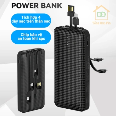 Pin sạc dự phòng BESTON 20.000mAh, 4 dây sạc, sạc 3 thiết bị cùng lúc, giá 138.000₫ 2