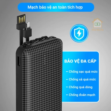 Pin sạc dự phòng BESTON 20.000mAh, 4 dây sạc, sạc 3 thiết bị cùng lúc, giá 138.000₫ 5
