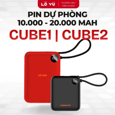 Pin sạc dự phòng CUBE1 CUBE2 VelasBoost 10-20.000mAh sạc nhanh 22.5W Type‑C 359.000₫