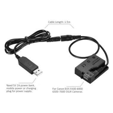 Pin Sạc Dự Phòng DR-E8 và Cáp LP-E8 cho Canon EOS 550D-700D, Giá 175.000₫ 2