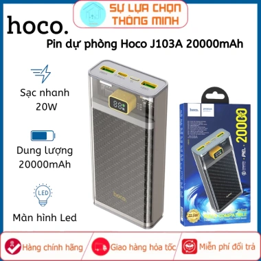 Pin sạc dự phòng Hoco J103A 20.000mAh - Sạc nhanh 22.5W, LED, 326.000VND - Chính hãng