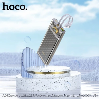 Pin Sạc Dự Phòng Hoco J104 10.000mAh - Sạc Nhanh 22.5W PD QC3.0, Có Dây, Giá 250k 4